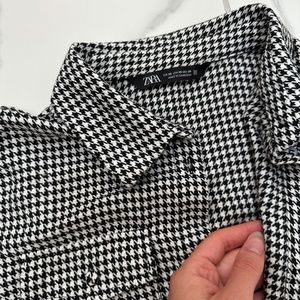Classic Chic - Zara Houndstooth Print Shirt